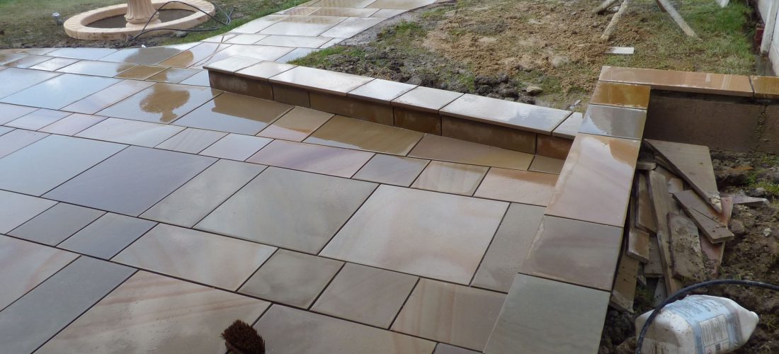 A patio under construction